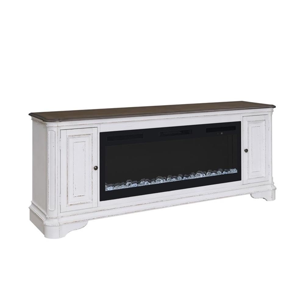 82 Inch Fireplace TV Console with Adjustable Shelves M7699