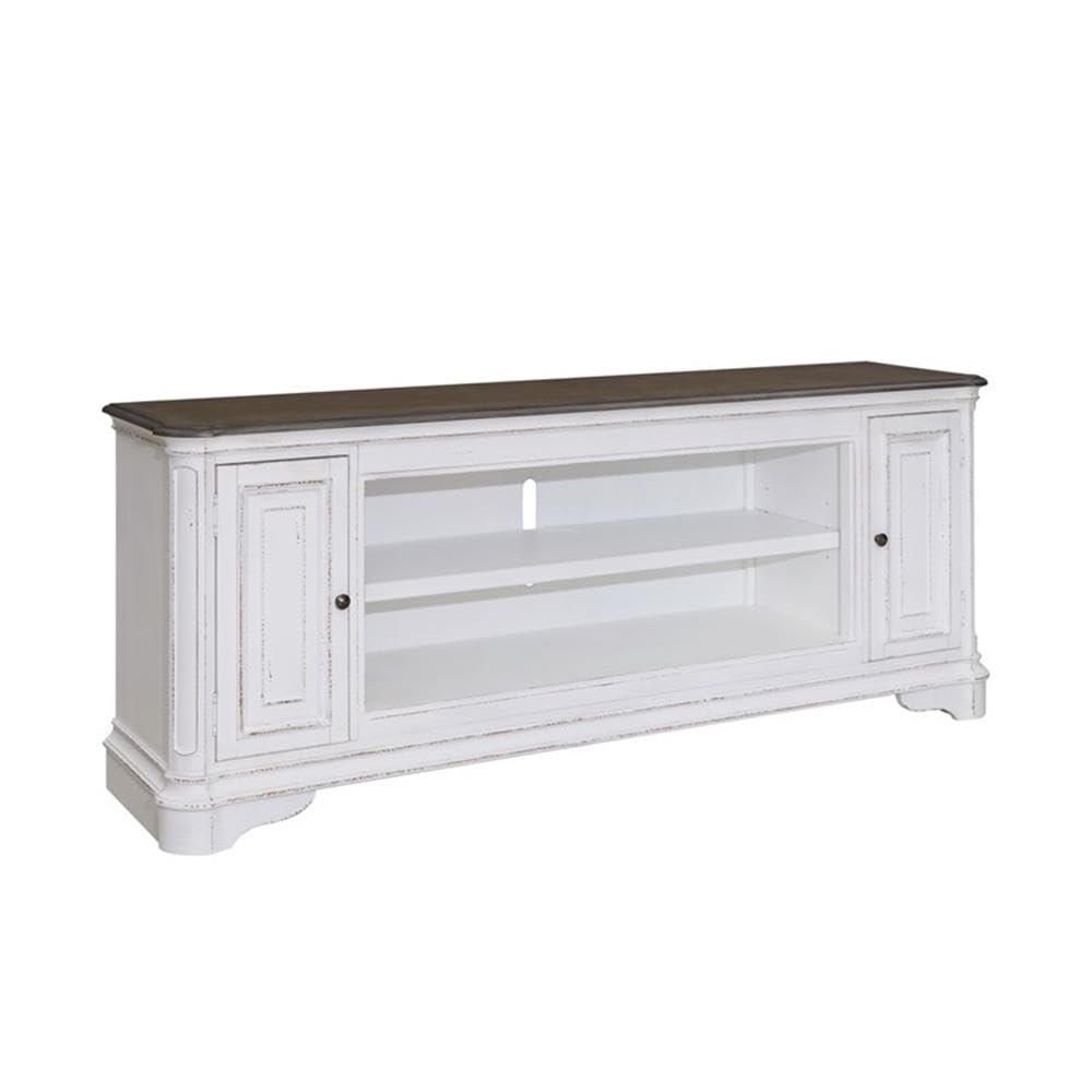 82 Inch Fireplace TV Console with Adjustable Shelves M7699