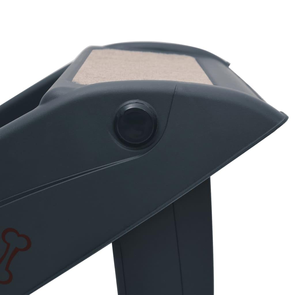Folding 4-Step Dog Stairs Dark Gray A8916