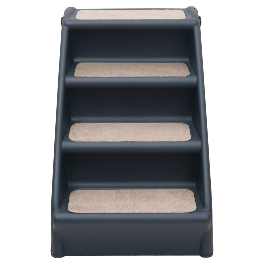 Folding 4-Step Dog Stairs Dark Gray A8916