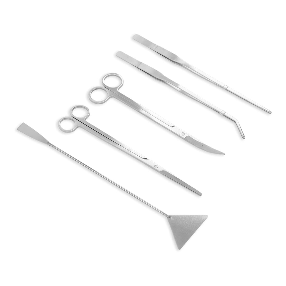 Aquarium Scissors and 5 in 1 Aquascaping Kit Stainless Steel 5 Piece Set A22453