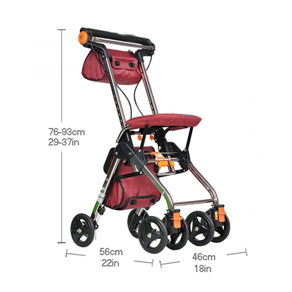 4 Wheels Foldable Rollator Walker with Seat P502037