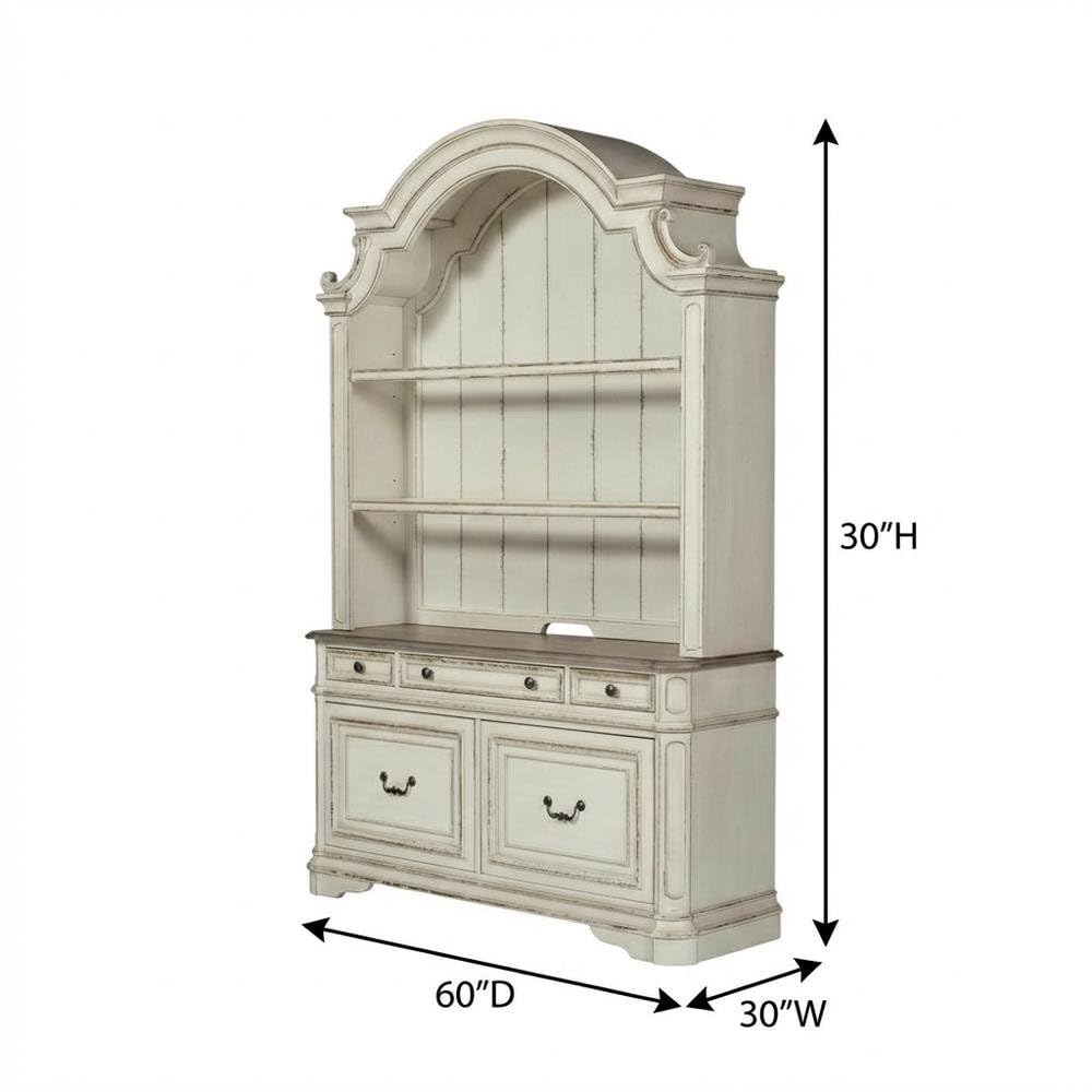 Antique White 3 Piece Desk and Hutch Set H8133