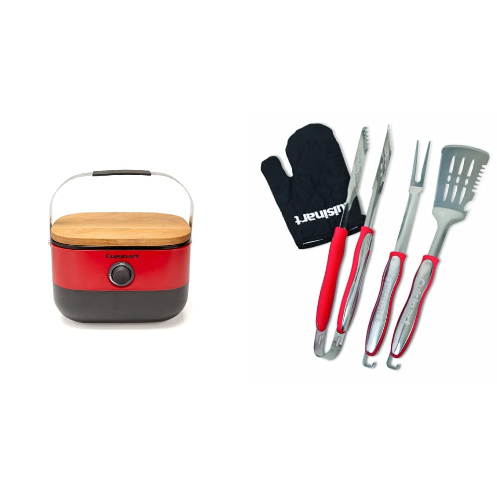 Portable Gas Grill and 3-Piece Grilling Tool Set G172