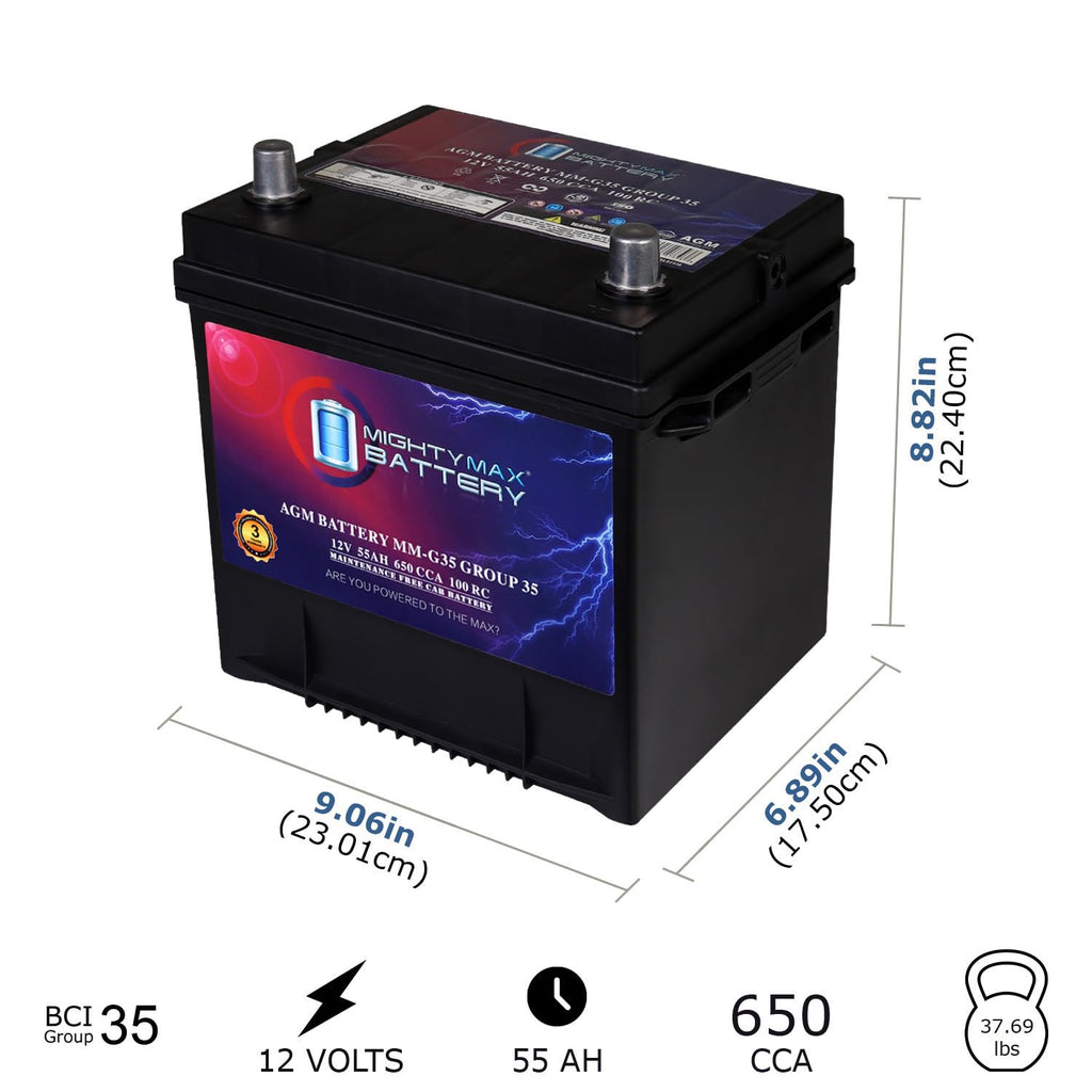 12V 55Ah AGM 650 CCA Replacement Battery O51054