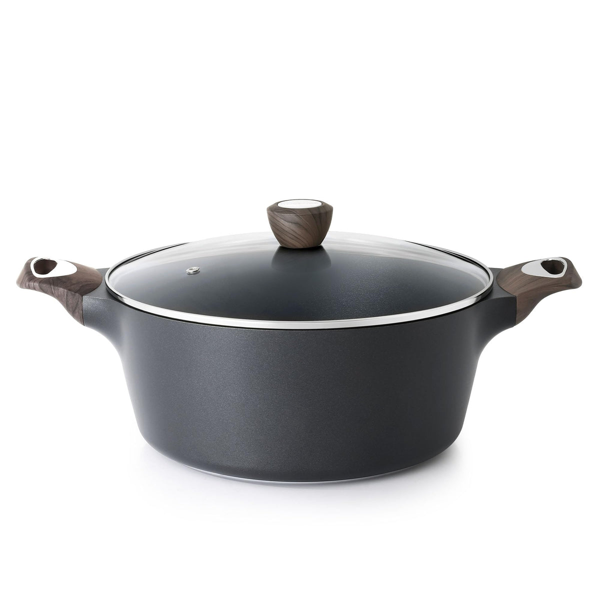 Nonstick Stock Pot with Lid 6.6 QT Black Y228