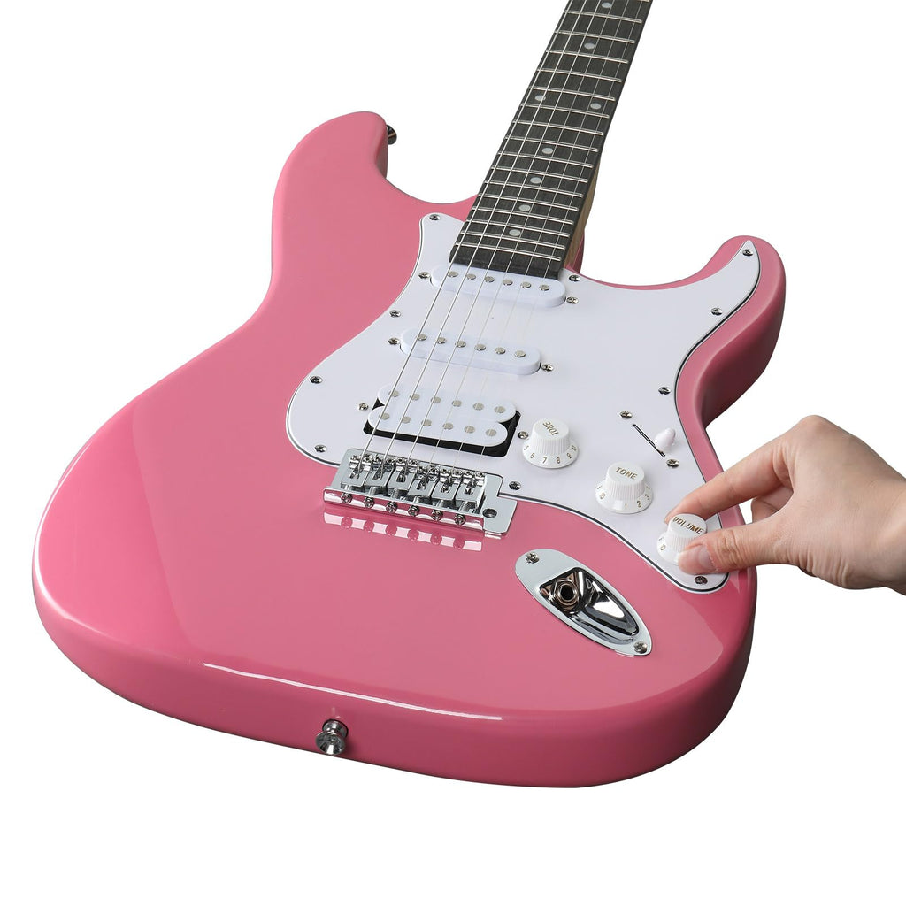 39 Inch Pink Electric Guitar Starter Kit with Amp Y6810