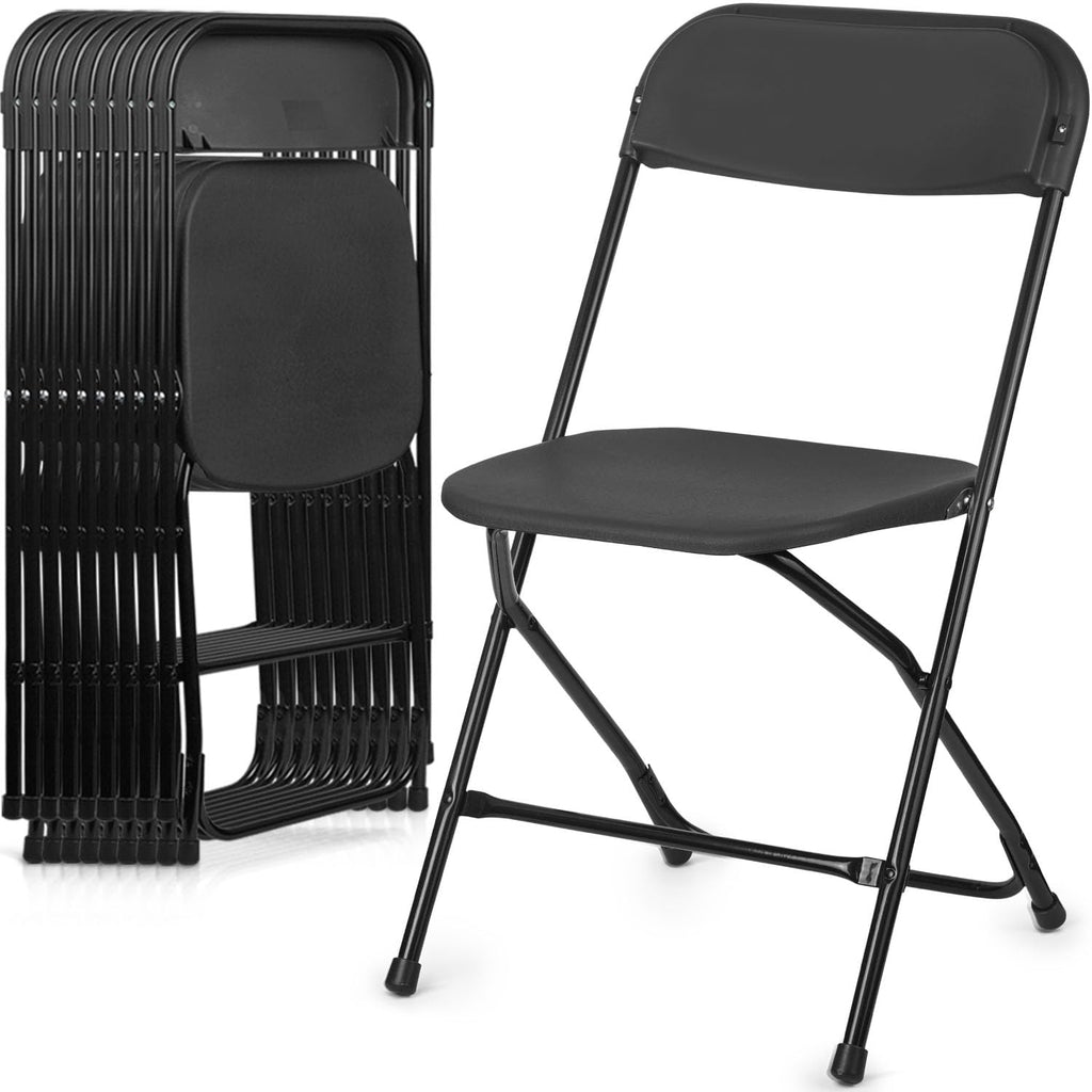 Portable Heavy Duty Folding Chairs 10 Pack Black C63376