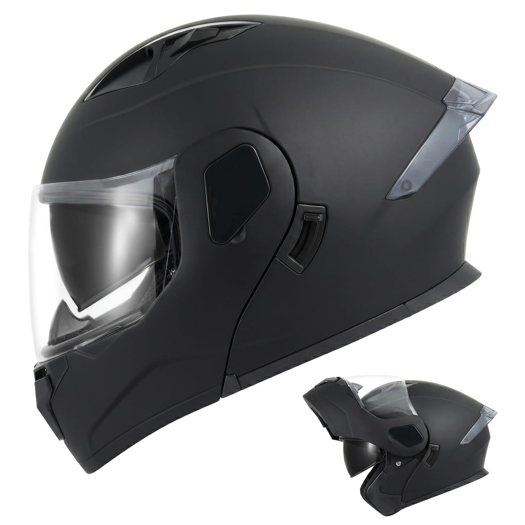 Full Face Flip Up Matte Black Motorcycle Helmet G903833