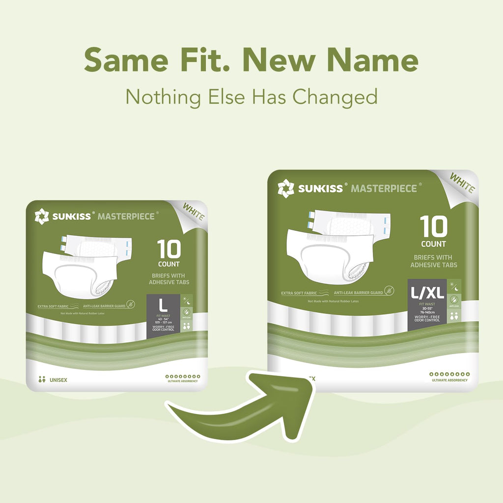 Adult Diapers with Tabs, L/XL, White, 40 Count R666736