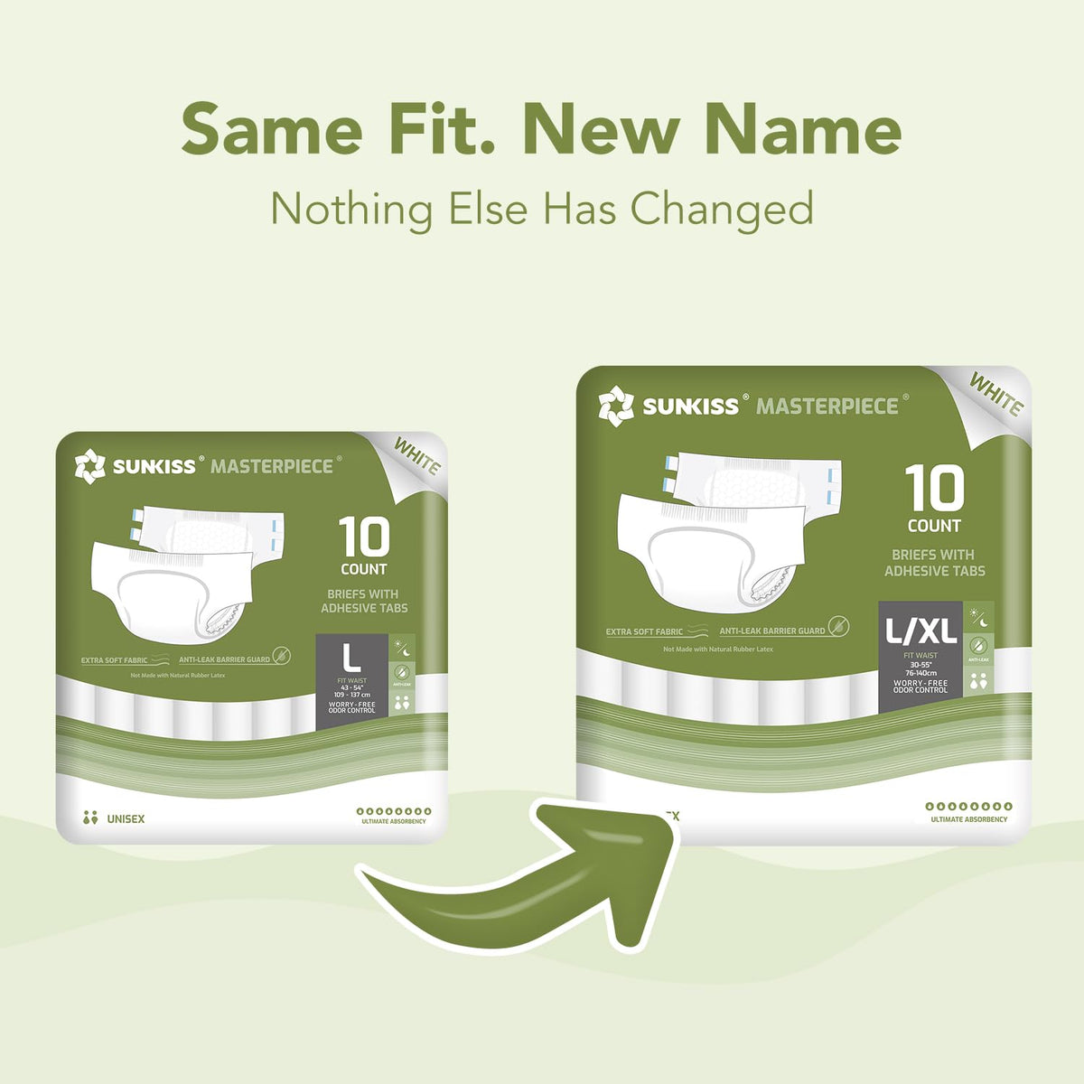 Adult Diapers with Tabs, L/XL, White, 40 Count R666736