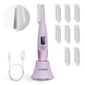Purple Rechargeable Facial Razor with 8 Blades P437478