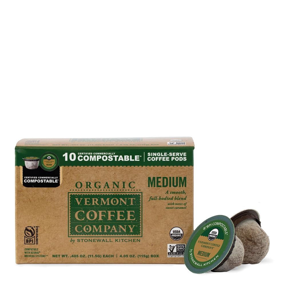 Organic Medium Roast Compostable Coffee Pods, 10CT Z471150
