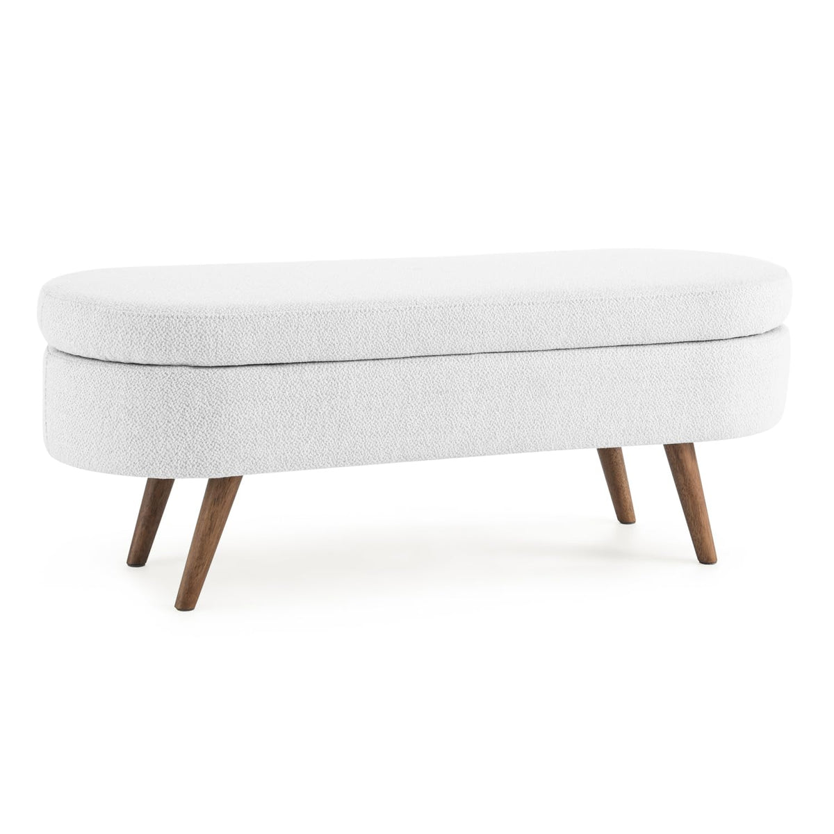 Oval Storage Bench with Rubber Wood Legs C753