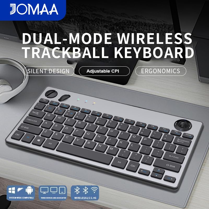 78 Keys Dual Mode Wireless Trackball Keyboard R76228