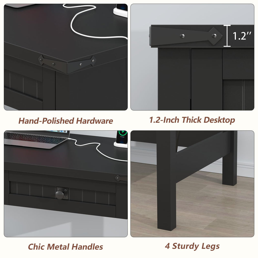 39 Inch Small Computer Desk with Drawers F11285