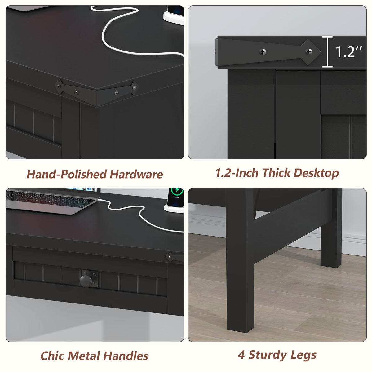 39 Inch Small Computer Desk with Drawers F11285