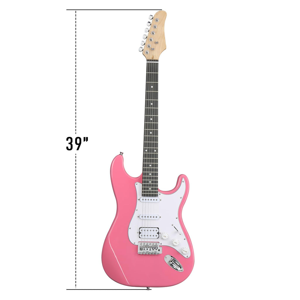 39 Inch Pink Electric Guitar Starter Kit with Amp Y6810