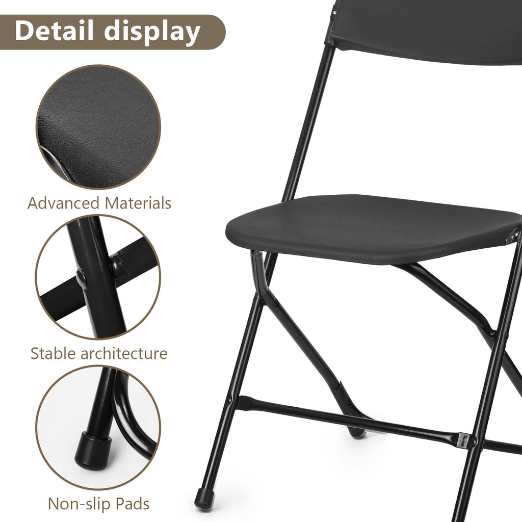 Portable Heavy Duty Folding Chairs 10 Pack Black C63376