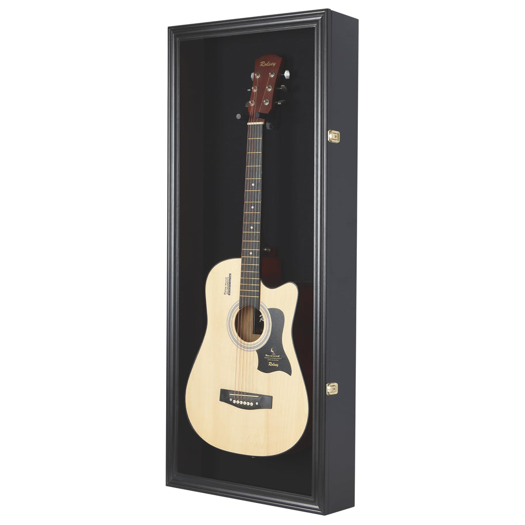 42" Electric Guitar Display Case Cabinet Shadow Box with Lock Y1644