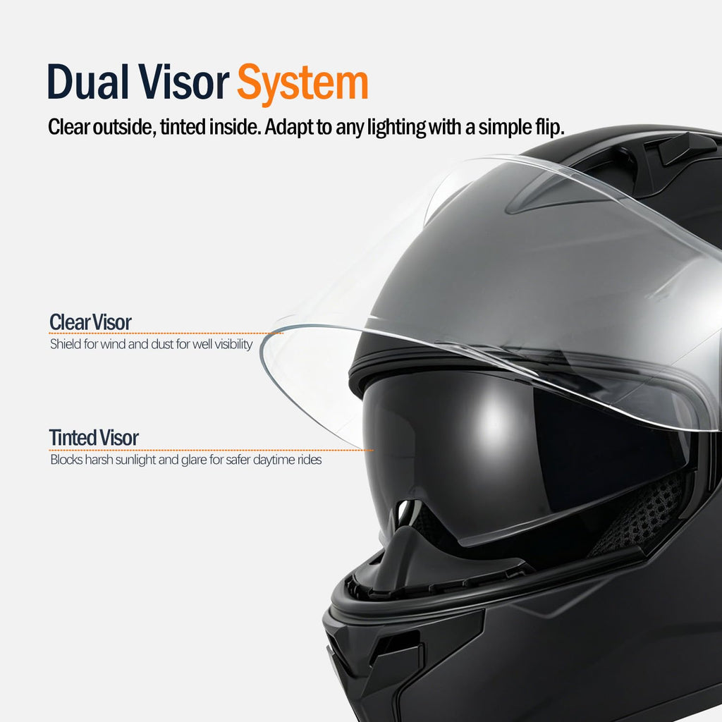Full Face Flip Up Matte Black Motorcycle Helmet G903833