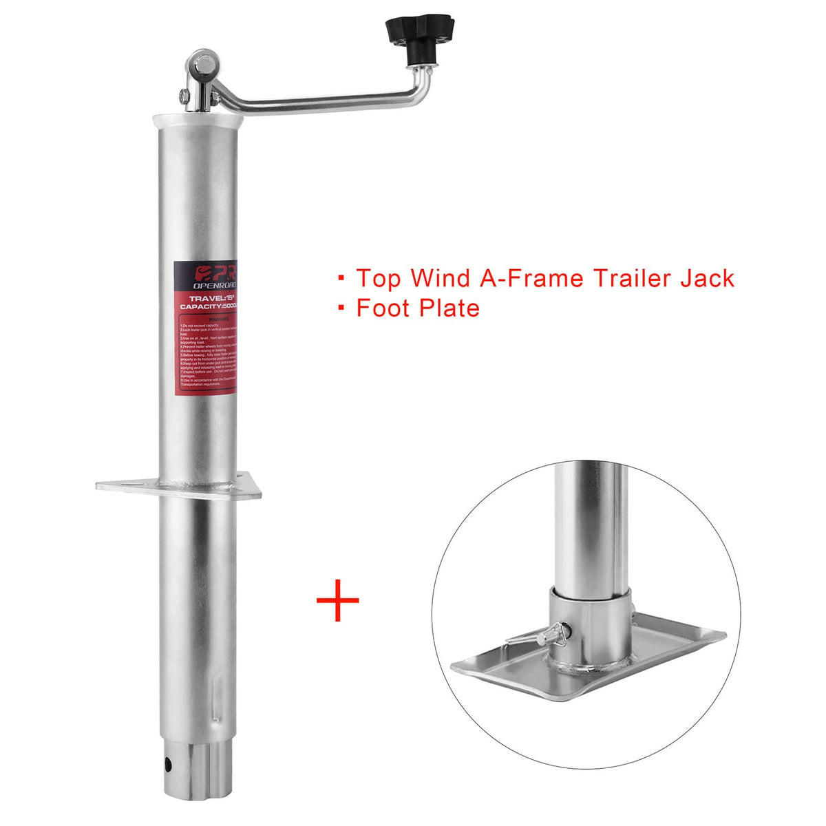 5000 lbs A-Frame Trailer Jack with Foot Plate W70105