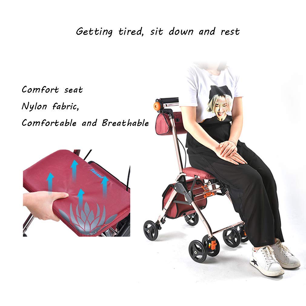 4 Wheels Foldable Rollator Walker with Seat P502037