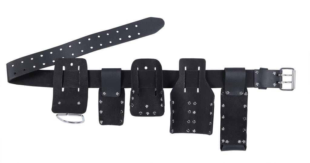 Black Leather 5-Piece Tool Belt Set K6280