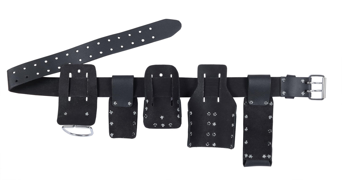 Black Leather 5-Piece Tool Belt Set K6280