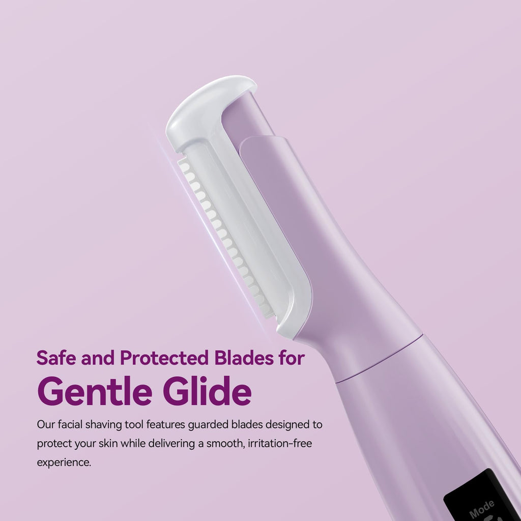 Purple Rechargeable Facial Razor with 8 Blades P437478