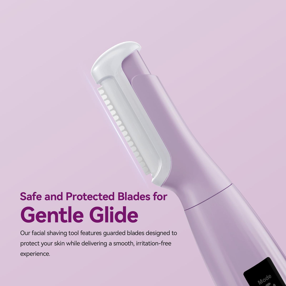 Purple Rechargeable Facial Razor with 8 Blades P437478