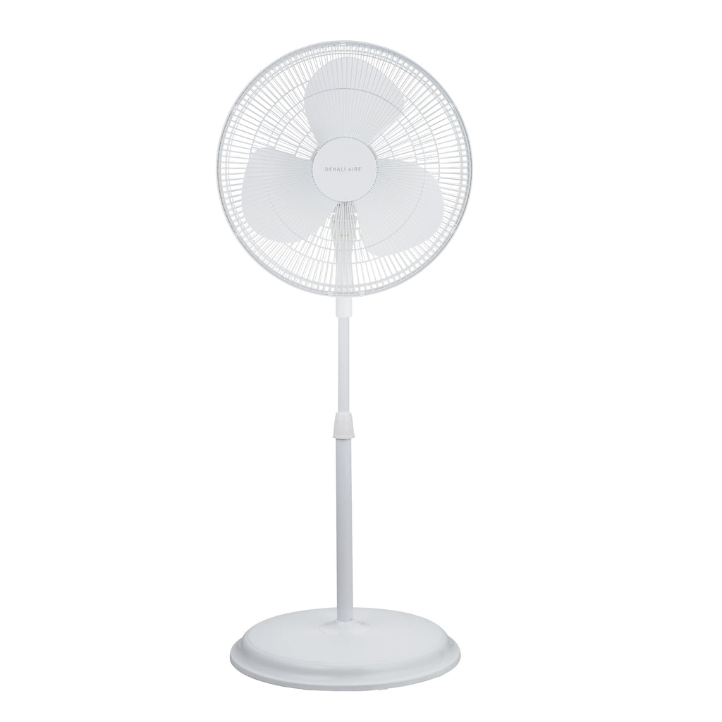 16" Oscillating Pedestal Fan with 3 Speed Settings, White F141828