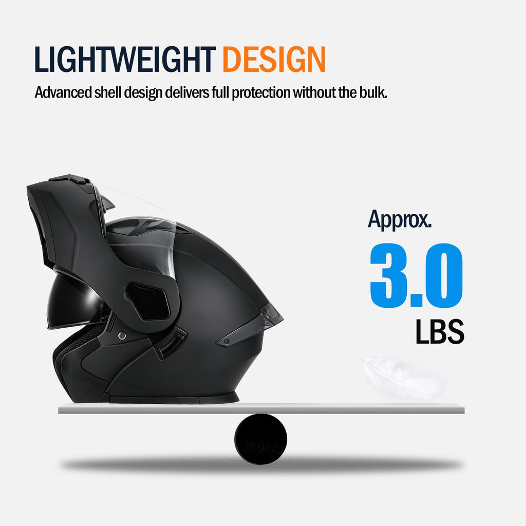 Full Face Flip Up Matte Black Motorcycle Helmet G903833
