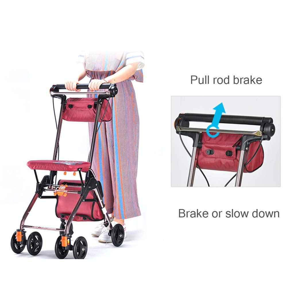 4 Wheels Foldable Rollator Walker with Seat P502037