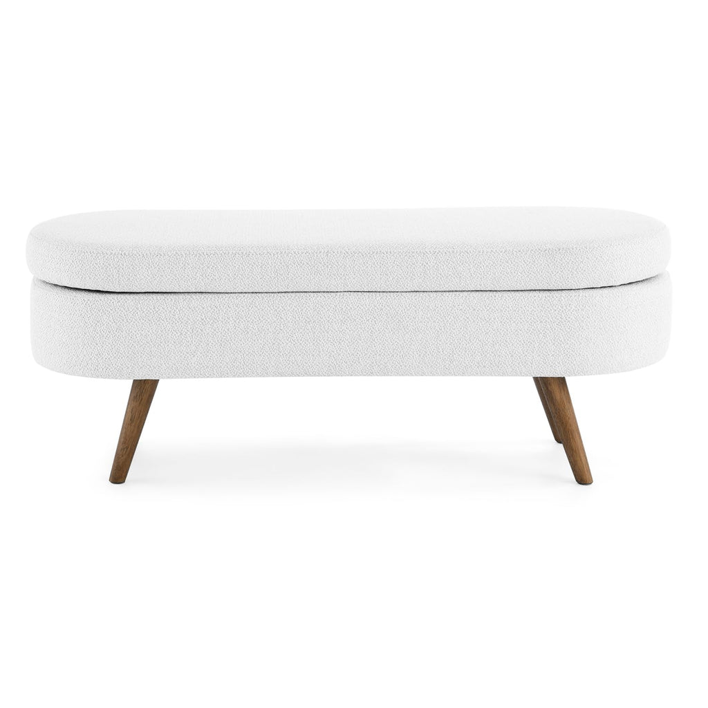 Oval Storage Bench with Rubber Wood Legs C753