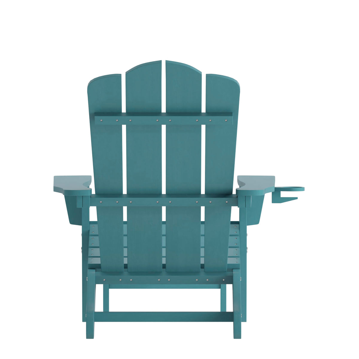 Blue HDPE Adirondack Chair with Cup Holder and Ottoman L669