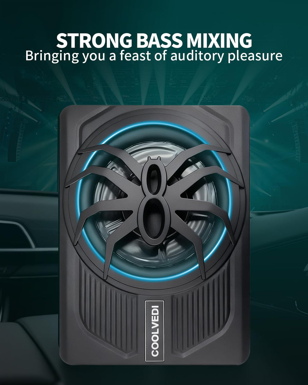 10" 1600W Slim Under Seat Powered Car Subwoofer H712