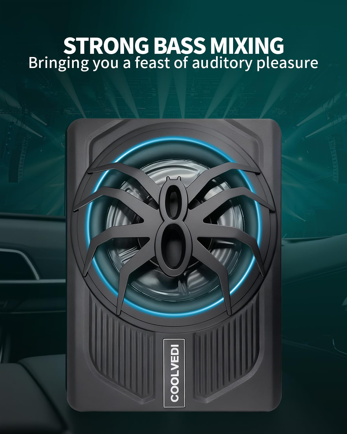 10" 1600W Slim Under Seat Powered Car Subwoofer H712