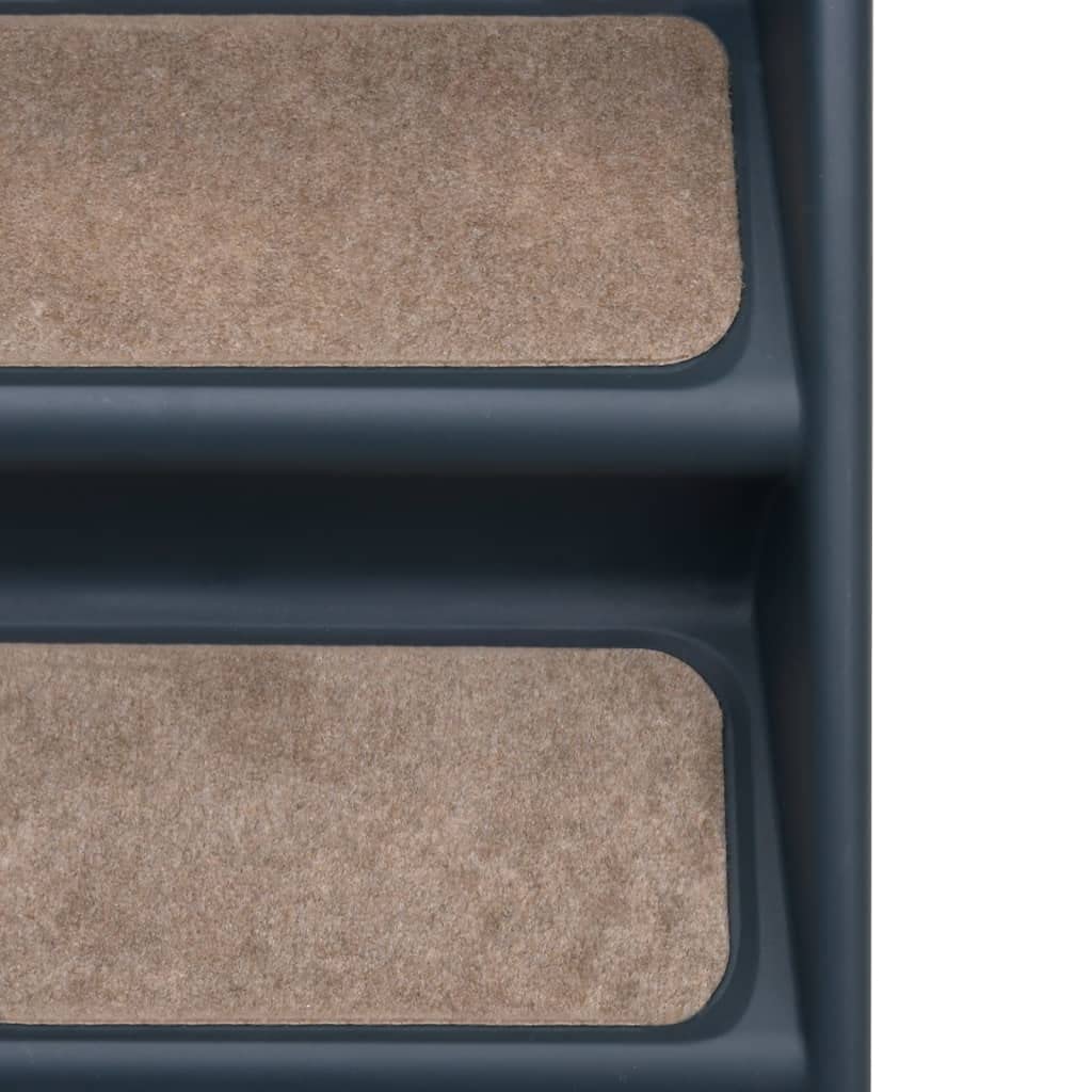 Folding 4-Step Dog Stairs Dark Gray A8916
