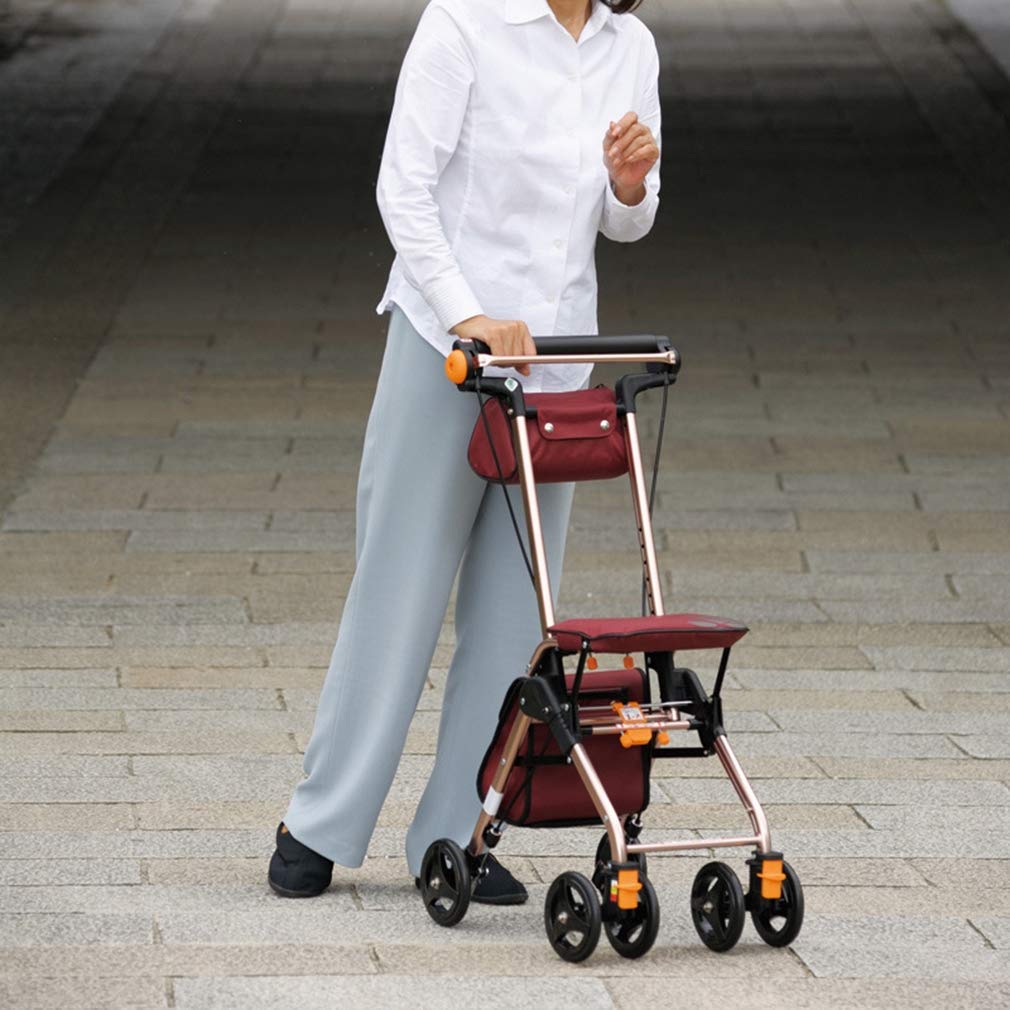 4 Wheels Foldable Rollator Walker with Seat P502037