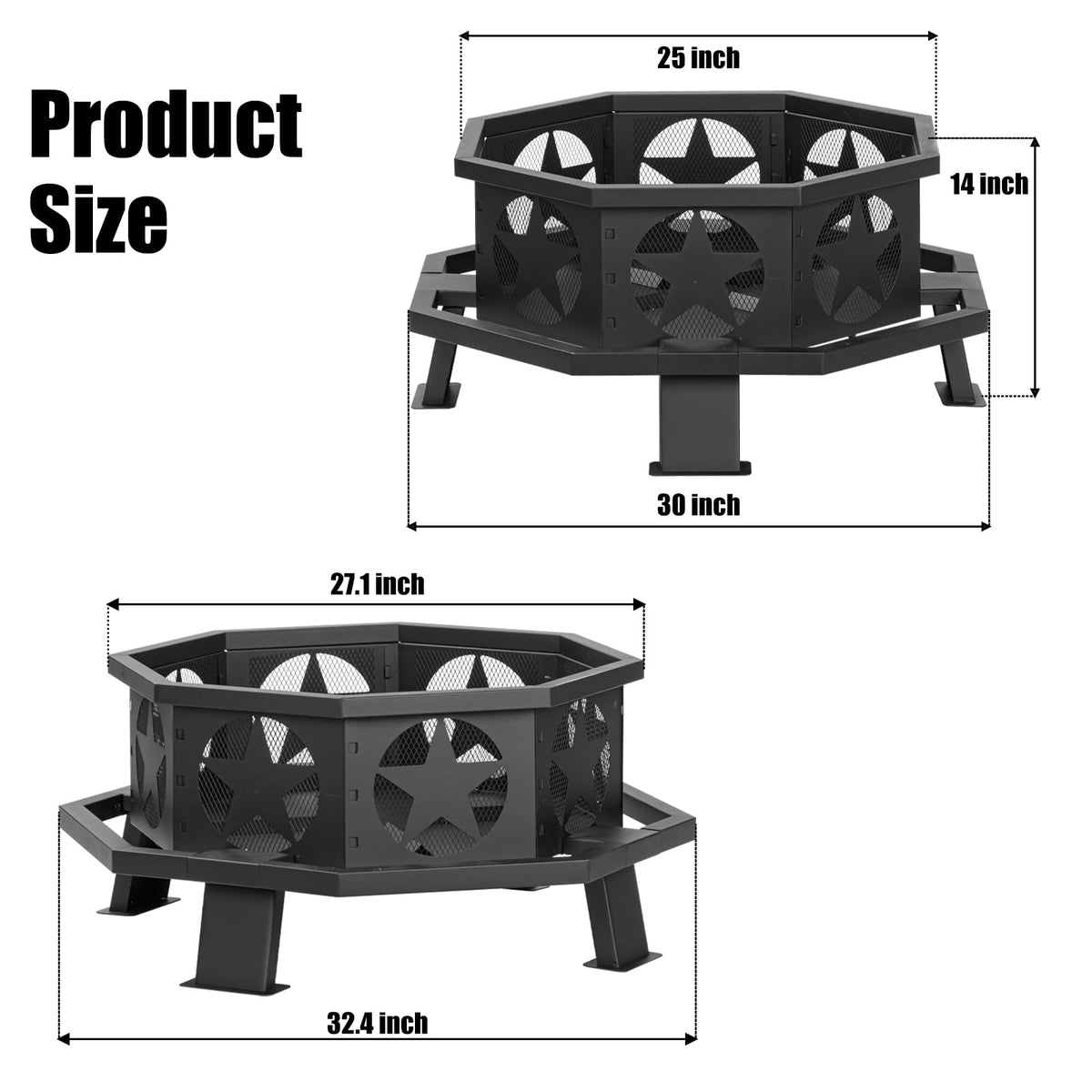 32 inch Fire Pit with Fire Poker X440