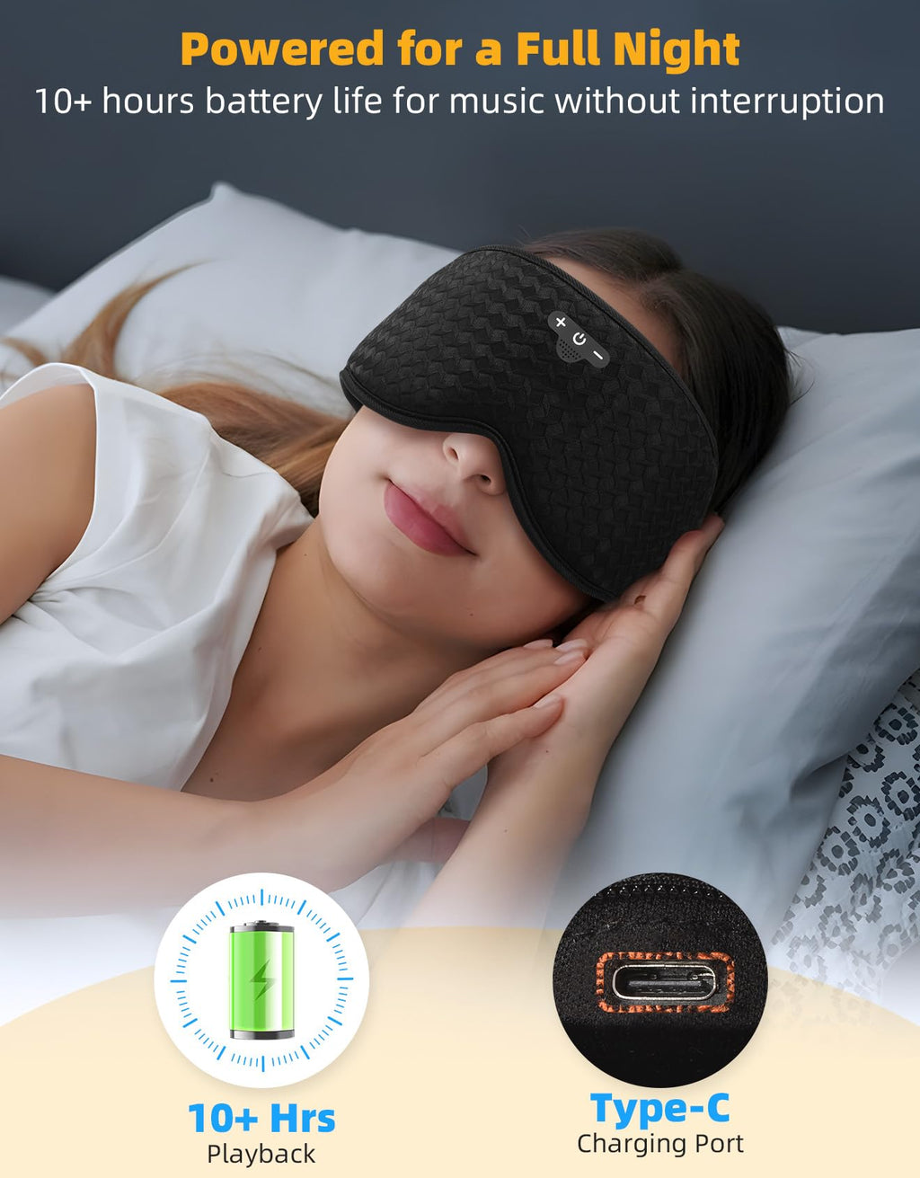 Blackout Sleep Mask with Bluetooth Headphones K744049