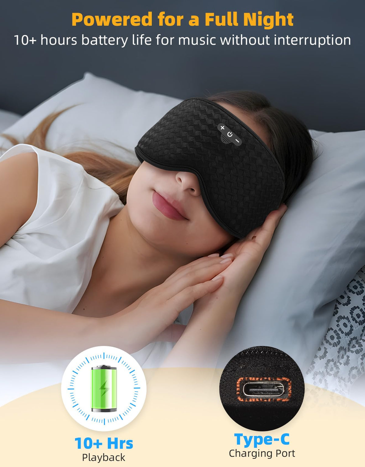 Blackout Sleep Mask with Bluetooth Headphones K744049