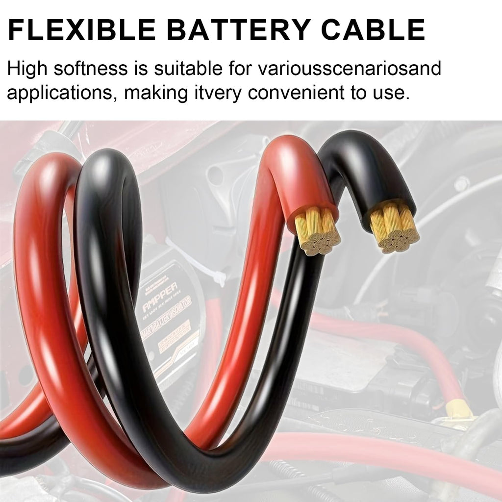 0 Gauge CCA Battery Cable 10FT Red 10FT Black Z52716