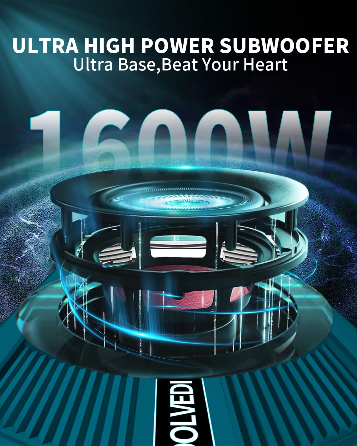 10" 1600W Slim Under Seat Powered Car Subwoofer H712