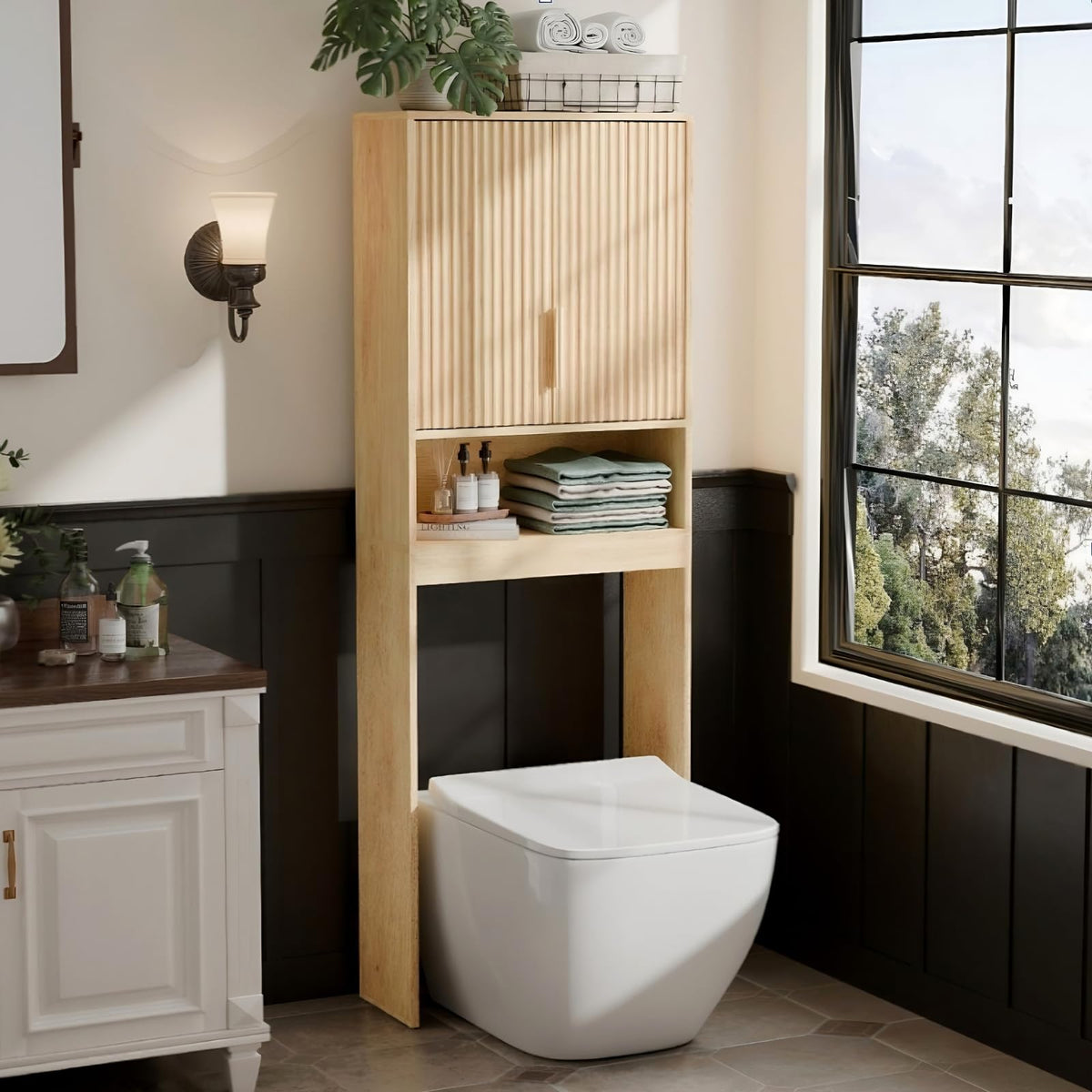 Over The Toilet Storage Cabinet with Adjustable Shelves M88423