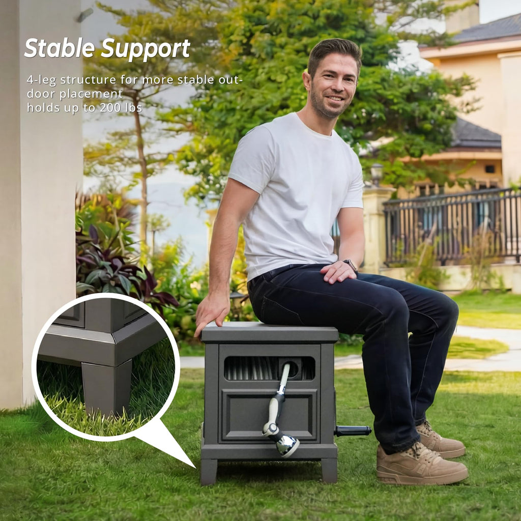 Heavy Duty Steel Garden Hose Reel Deck Box P1009