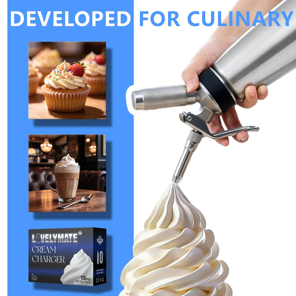 8g Whipped Cream Charger 10 Pack Stainless Steel Z415