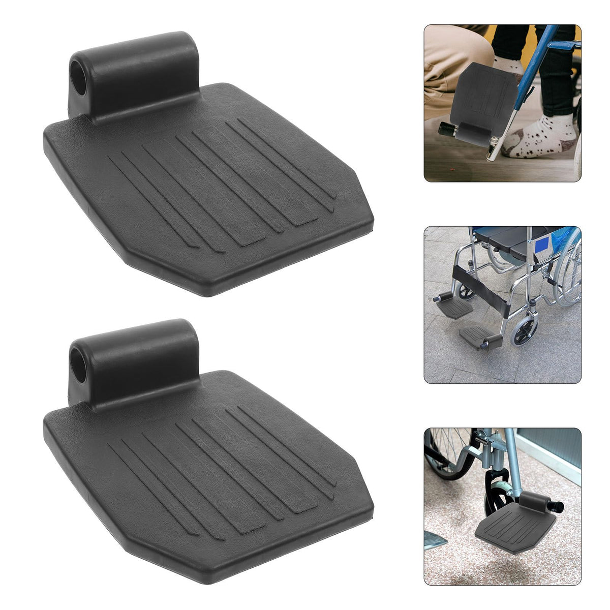 2pcs Heavy Duty Wheelchair Footrest Pedals Replacement Parts M974