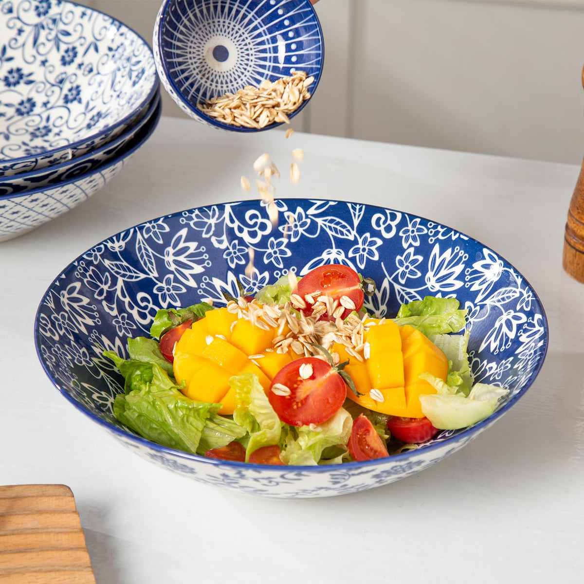40 Oz Ceramic Pasta Bowls Set of 4 C8460